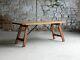 Oak Trestle Dining Table, Mid-to-Late 20th Century