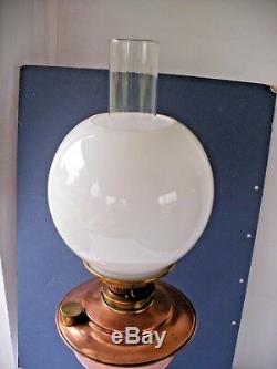 Oil Lamp Vintage Brass and Copper late 19th century fleur de lys decoration
