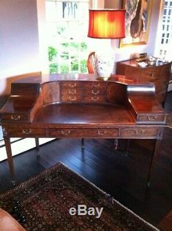 Original Rare SOLID Mahogany English Carlton Desk, 5 legs, Circa late 1700s