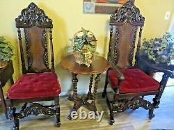 Outstanding Antique Jacobean Throne / Arm Chair Possible Late 1800s Early 1900s