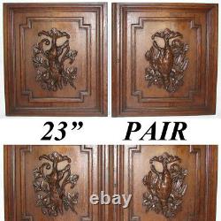 PAIR Antique Victorian 25 Carved Architectural Furniture Doors, Panels Hunt