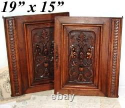 PAIR Antique Victorian Hand Carved Walnut 19 x 15 Cabinet, Furniture Doors