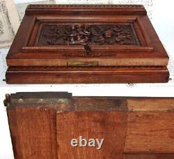 PAIR Antique Victorian Hand Carved Walnut 19 x 15 Cabinet, Furniture Doors