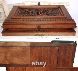 PAIR Antique Victorian Hand Carved Walnut 19 x 15 Cabinet, Furniture Doors