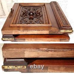 PAIR Antique Victorian Hand Carved Walnut 19 x 15 Cabinet, Furniture Doors