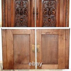 PAIR Antique Victorian Hand Carved Walnut 19 x 15 Cabinet, Furniture Doors