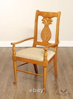 Pair Carved Pineapple Back Armchairs