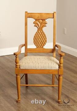 Pair Carved Pineapple Back Armchairs