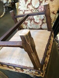 Pair Late 17th Early 18th Century Fireside Chairs Arts & Crafts Upholstery