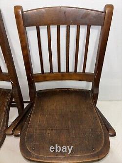 Pair Of Antique Readsboro Wood Childs Folding Chair Primitive Late 1800s