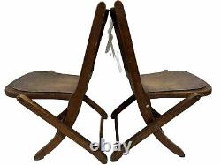 Pair Of Antique Readsboro Wood Childs Folding Chair Primitive Late 1800s