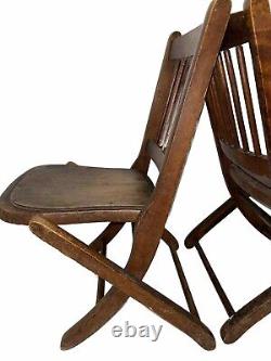 Pair Of Antique Readsboro Wood Childs Folding Chair Primitive Late 1800s