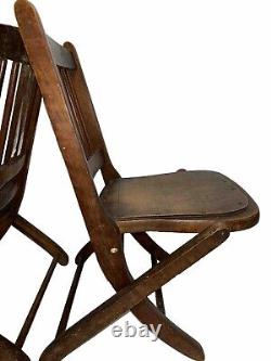 Pair Of Antique Readsboro Wood Childs Folding Chair Primitive Late 1800s