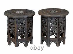 Pair Of Late 19th Century Anglo Indian Carved Hardwood Tables