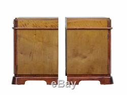 Pair Of Late Art Deco Scandinavian Birch Bedside Cabinets