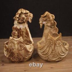 Pair de braziers in terracotta vases sculptures statues flowerpot 900 antiques