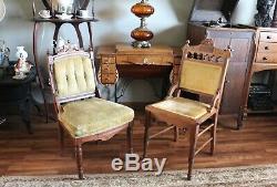 Pair of Antique Eastlake Chairs Late 1890's