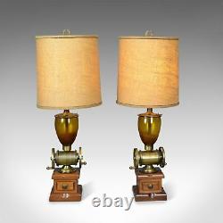Pair of Large Vintage Table Lamps in the form of Coffee Grinders, Late C20th