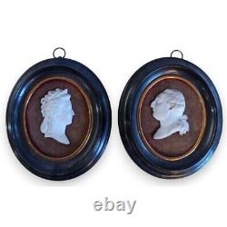 Pair of Louis XVI biscuit portraits 19th century