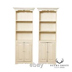 Pair of Vintage Painted Farmhouse Style Pine Bookcases