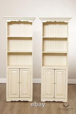 Pair of Vintage Painted Farmhouse Style Pine Bookcases