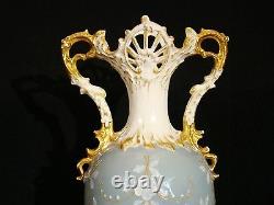 Pate Sur Pate French Porcelain Solon Style Vase 9h late 19th c