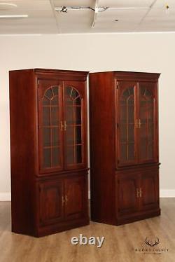 Pennsylvania House Pair of Cherry Illuminated Display Cabinets
