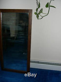 Pick Up Only Late 1800s Antique Beveled Mirror in Quartersawn Oak Frame 22x46