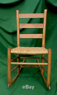 PickUpOnly Late 1800s Mule Ear Ladder Back Sewing Rocker Chair