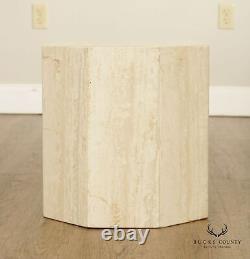 Post Modern Italian Traverine Side Table or Pedestal