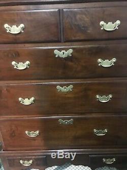 Queen Anne American Chest on Stand Circa Late 1700s Early 1800s Rare Drake Feet