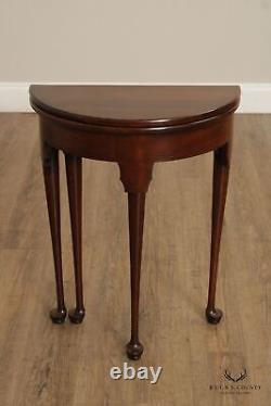 Queen Anne Style Cherry Demilune Gate Leg Occasional Table