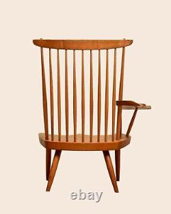 RARE EARLY GEORGE NAKASHIMA Custom Slab Arm Solid Oak Wood Chair Receipt Papers