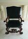 Rare Antique Hand-Carved Gilded Walnut Throne Chair Late 19th Century