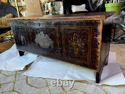 Rare Antique Late 18th Century American Folk Art Painted Blanket Chest