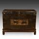 Rare Antique Trunk Leather Wood Brass Tibet Chinese Furniture Late 18th C