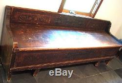 Rare Antique Wood Trundle Bench Original Paint late 1800's, early 1900's