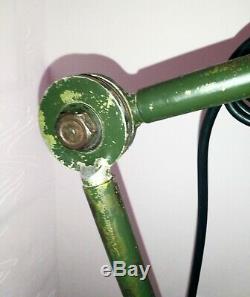 Rare DESVIL late 1940s/early 1950s articulated industrial lamp, machinist/garage