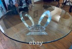 Rare Exquisite Eclipse Of Time By Mikhail Loznikov Coffee Table-Lucite and Glass