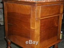 Rare French walnut barley twist marble top stand probably late 1800's
