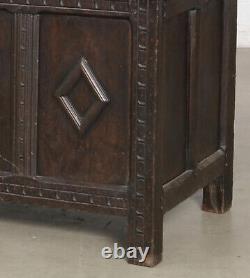 Rare & Large Late 17th Century English Baroque Carved Oak Blanket Chest