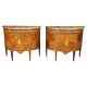 Rare Pair 19th Century French Louis XVI Style Breche D' Alep Marble Commodes