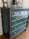 Refinished Hand Painted Antique Dresser, Chest of Drawers (Circa late 1700's!)