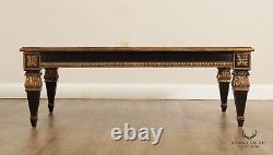 Regency Style Black and Parcel Gilt Coffee Table