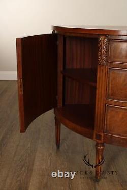 Regency Style Burl Walnut Demilune Commode