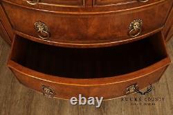 Regency Style Burl Walnut Demilune Commode