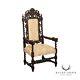 Renaissance Revival Antique Carved Oak Throne Armchair