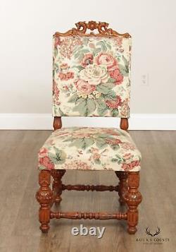 Renaissance Revival Set of Six Carved Oak Dining Chairs