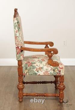 Renaissance Revival Set of Six Carved Oak Dining Chairs