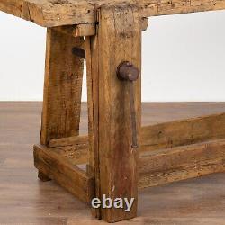 Rustic Console Table Carpenter's Workbench, France circa 1860-80
